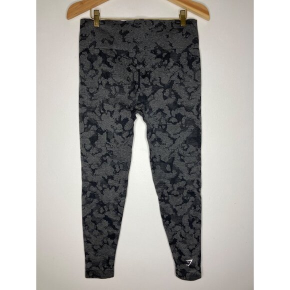 Gymshark XL Womens Gray & Black Abstract Camo Style Cropped Leggings - Picture 5 of 8